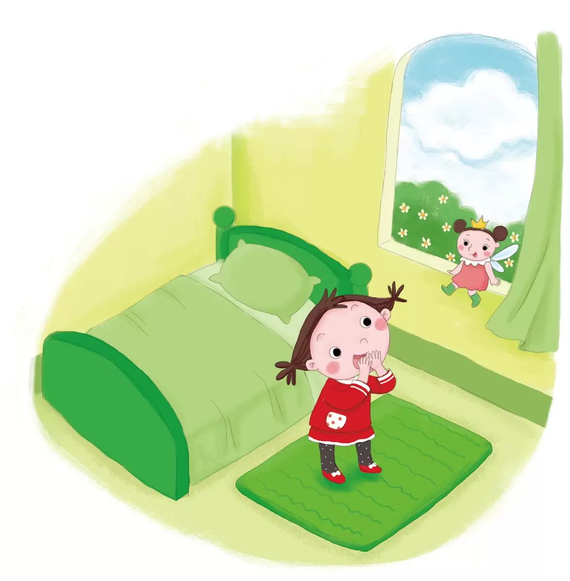 9月3 周六 每日儿童睡前故事：小姑娘的房间插图-西米麦田